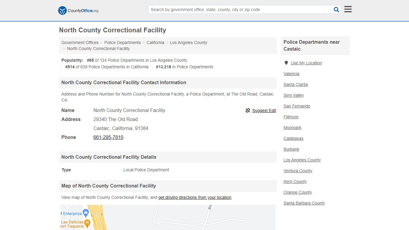 North County Correctional Facility - Castaic, CA (Address and Phone)